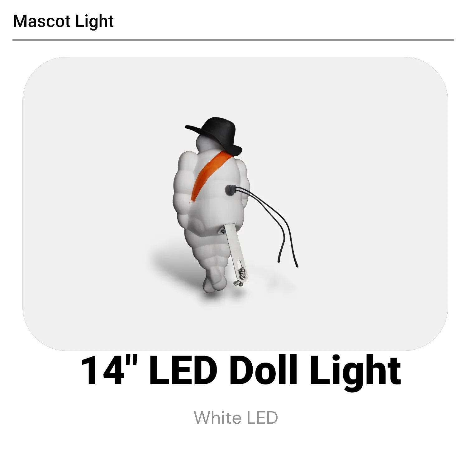 Pair New Man Mascot Doll Light 14" Car Truck Accessory with LED Light