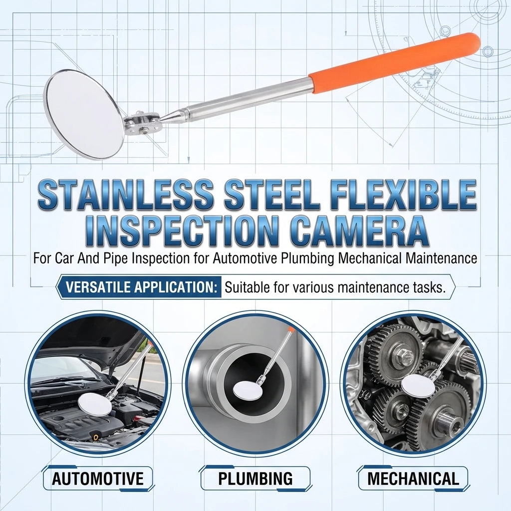 Telescoping Inspection Mirrors Mechanics Tool with Long Handle Adjustable Flexible Telescopic Mirror Mechanic Tools