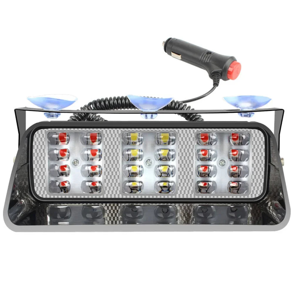 24 LED 12V Strobe Signal Emergency Windshield Warning Beacon Lights Auto Car Accessories Red Blue White Car Strobe Light