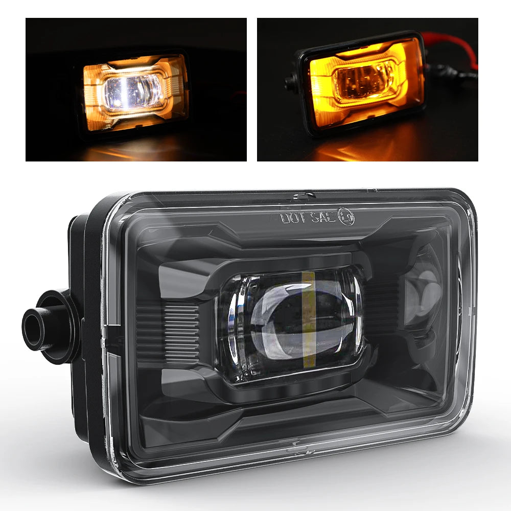 2025 New Waterproof LED Fog Lights with Dual Color DRL Amber Halo for Ford Super Duty 2017 2018