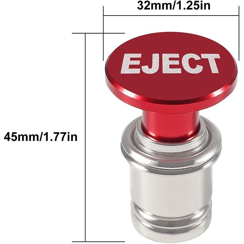 EJECT Button Car Cigarette Lighter Anodized Aluminum Universal 12-Volt Replacement Accessory Fits for Most Vehicl Socket