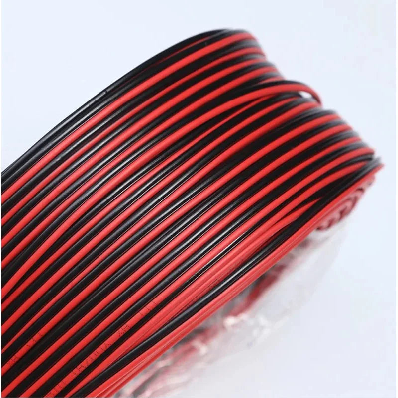 5/10M Red Black Electrical Wire 18/20/22/24/26AWG LED Strip Cable 2 Core Tinned Copper Extension Power Cord For Lighting Audio