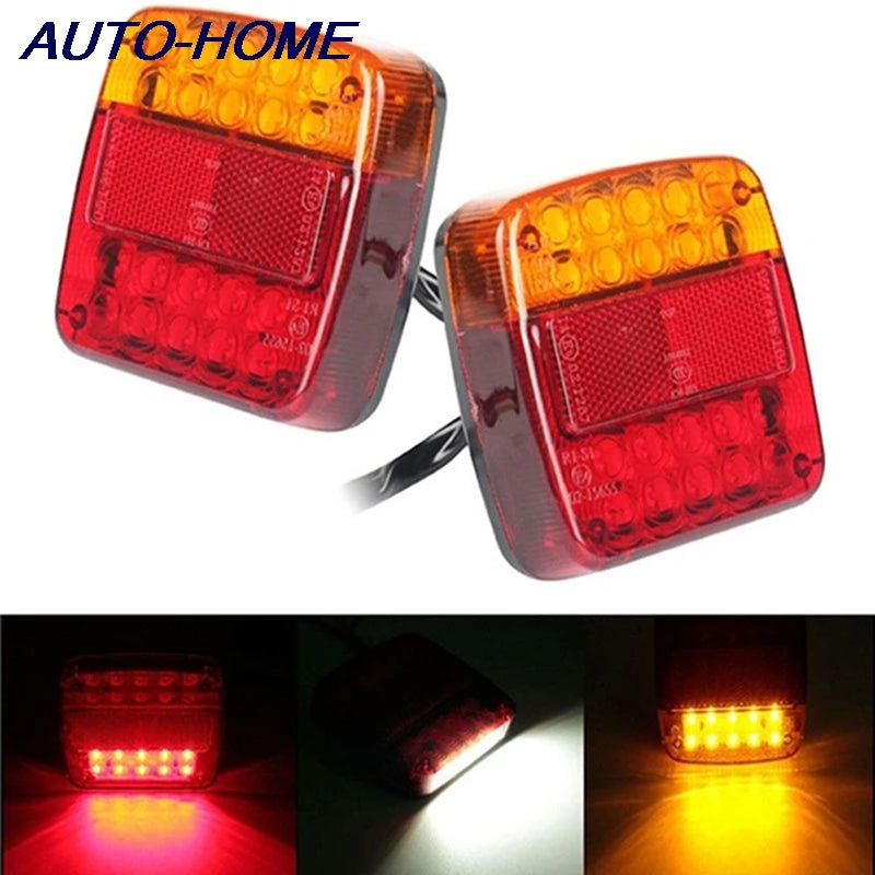 12V Trailer Truck 20 LED Taillight Brake Stop Turn Signal Indicator Light Lamp 107x102x30mm