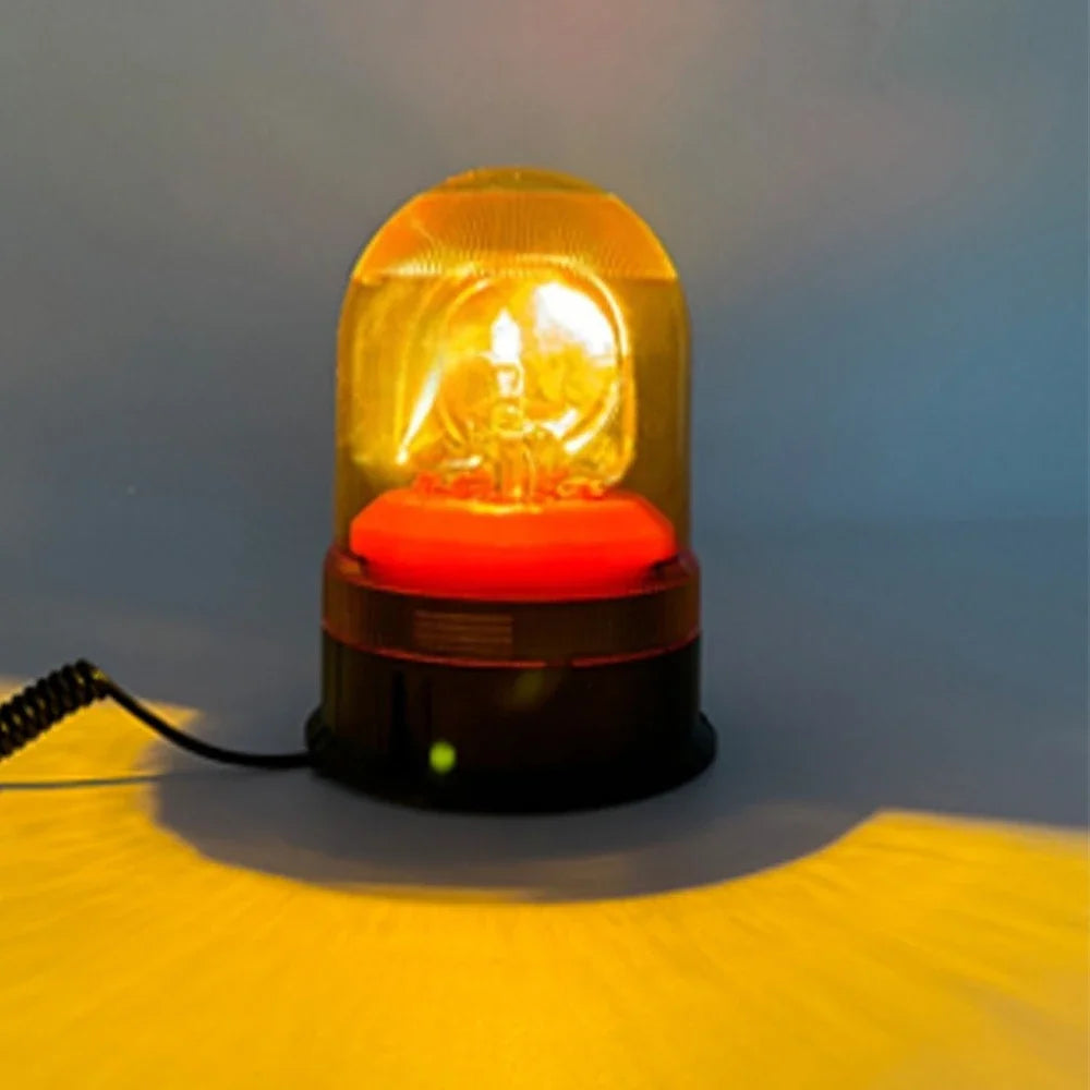 12V 24V Amber Magnetic Strobe Halogen Light Flashing Beacon Rotating Warning Emergency Alarm Lamp Car Truck Tractor Agriculture