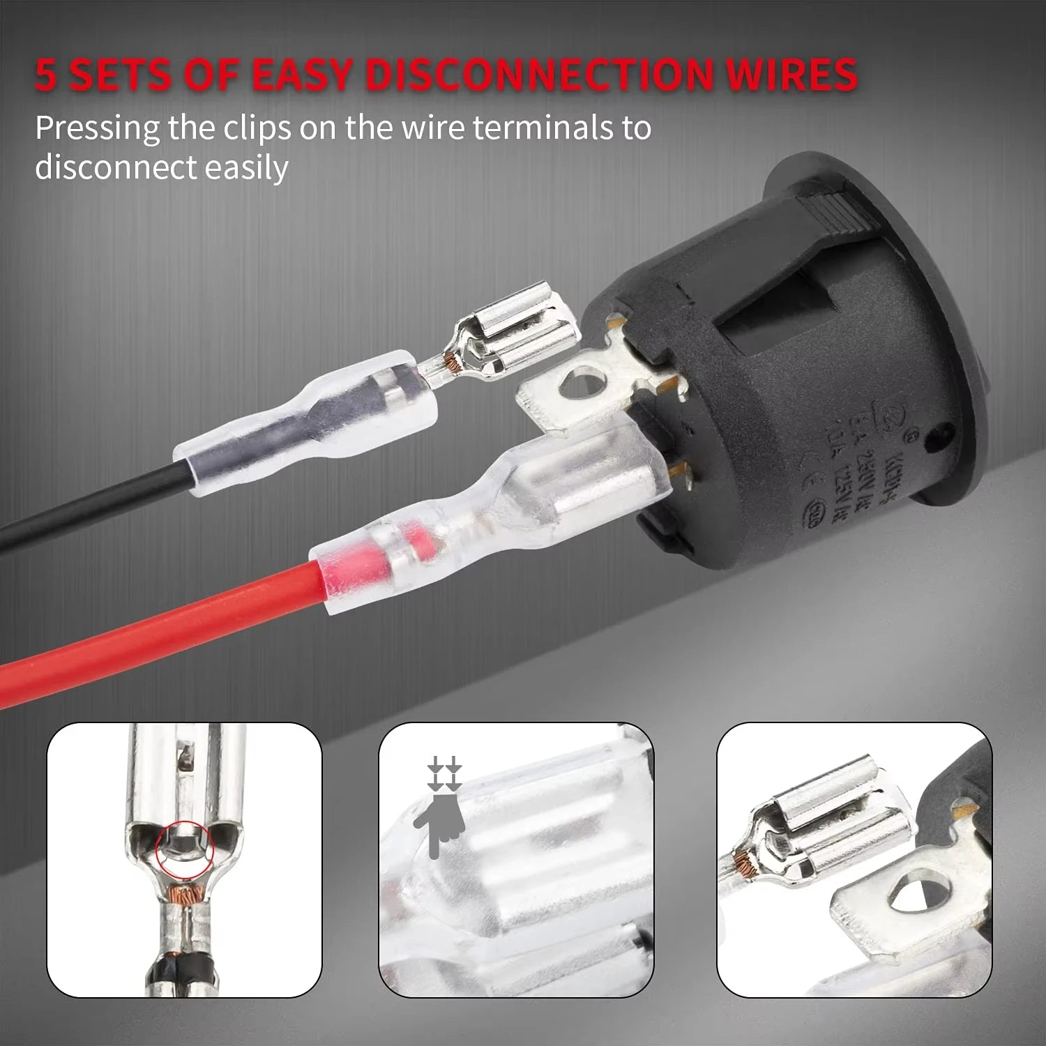 ON/Off Round Rocker Switch 12V 20mm SPST 2 Pin/Position Mini Toggle Switch Waterproof Snap-in Circle Switches for RV Car Truck