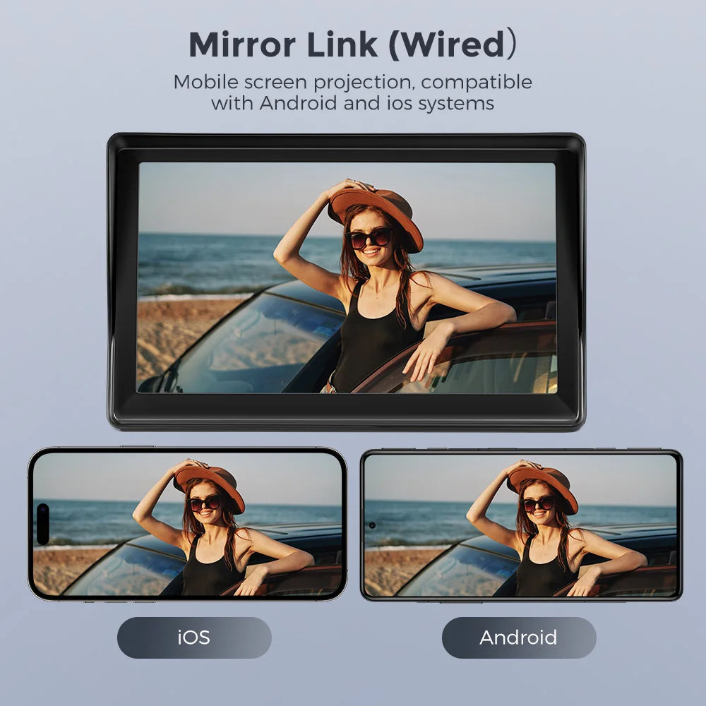 CarPlay Android Auto Sync date Time Car Radio Multimedia Video Player 7inch Portable Touch Screen With USB For Rear View